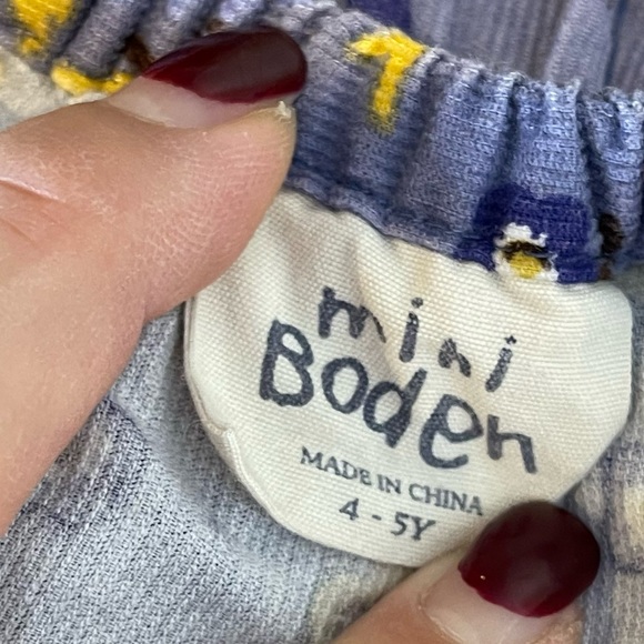 Mini Boden Corduroy Tiered Layered A Line Skirt Size 4 - 5 Birds and Floral - Picture 5 of 9